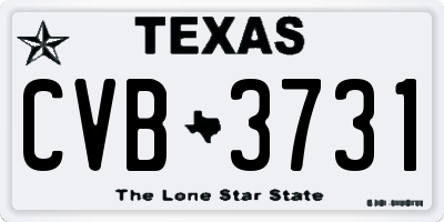 TX license plate CVB3731