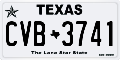 TX license plate CVB3741
