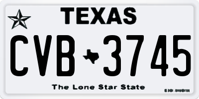 TX license plate CVB3745