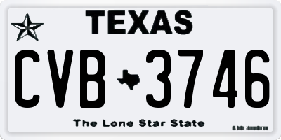 TX license plate CVB3746
