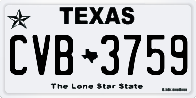 TX license plate CVB3759