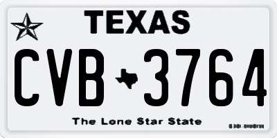 TX license plate CVB3764