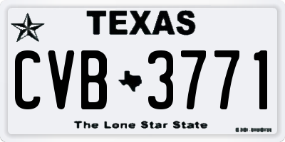 TX license plate CVB3771