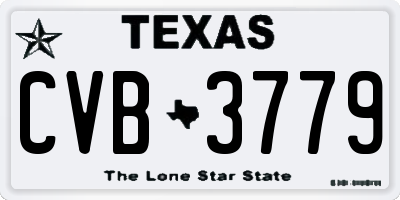 TX license plate CVB3779