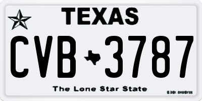 TX license plate CVB3787