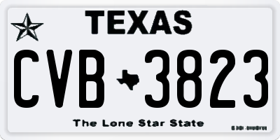 TX license plate CVB3823