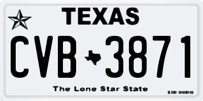 TX license plate CVB3871