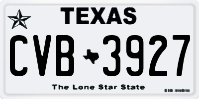 TX license plate CVB3927