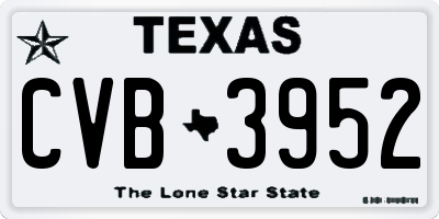TX license plate CVB3952