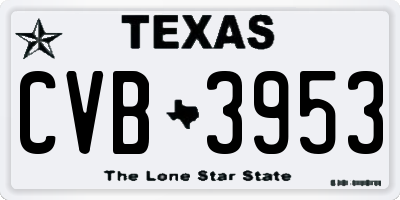 TX license plate CVB3953