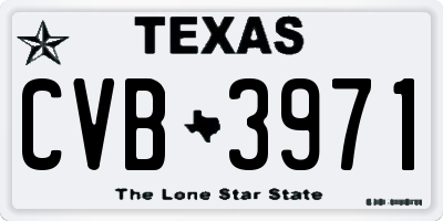 TX license plate CVB3971