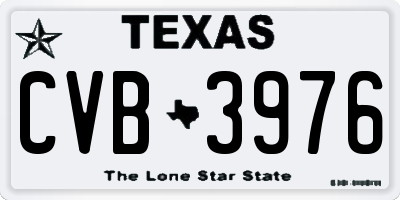 TX license plate CVB3976