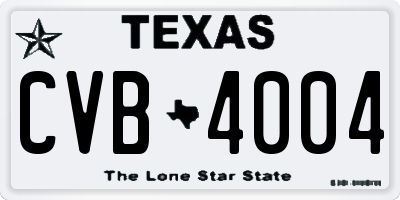 TX license plate CVB4004
