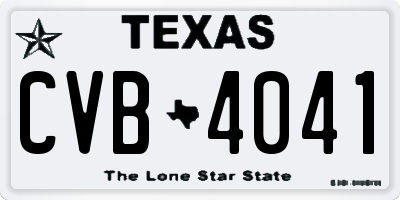 TX license plate CVB4041