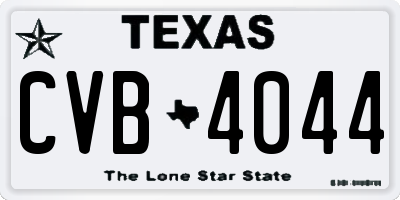 TX license plate CVB4044