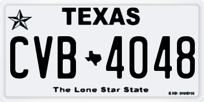 TX license plate CVB4048