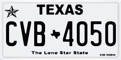 TX license plate CVB4050