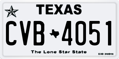TX license plate CVB4051