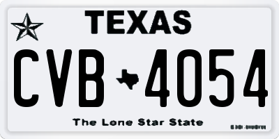 TX license plate CVB4054