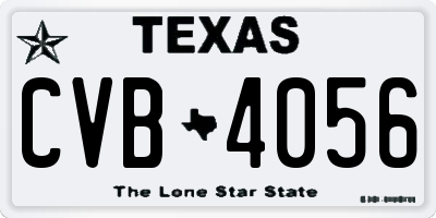 TX license plate CVB4056