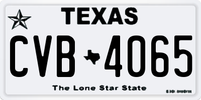 TX license plate CVB4065