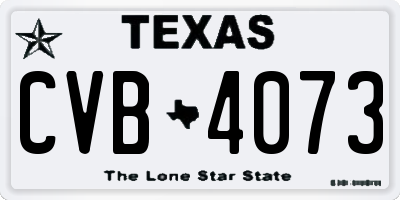 TX license plate CVB4073