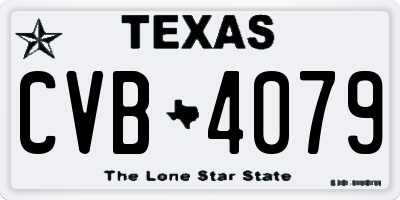 TX license plate CVB4079