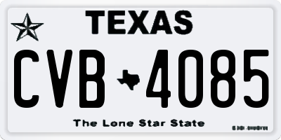 TX license plate CVB4085