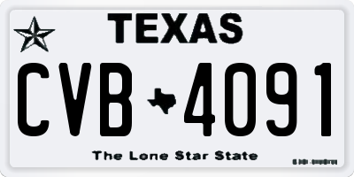 TX license plate CVB4091