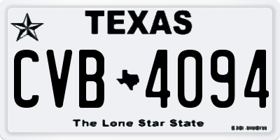 TX license plate CVB4094