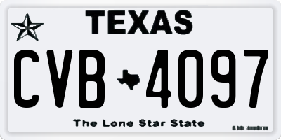 TX license plate CVB4097