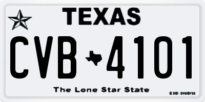 TX license plate CVB4101
