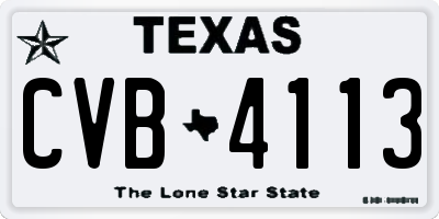 TX license plate CVB4113