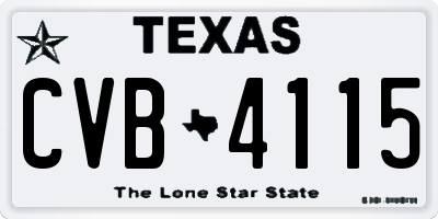 TX license plate CVB4115
