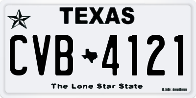 TX license plate CVB4121