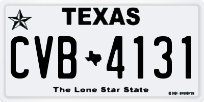 TX license plate CVB4131