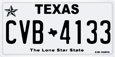 TX license plate CVB4133