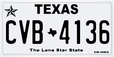 TX license plate CVB4136