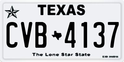 TX license plate CVB4137