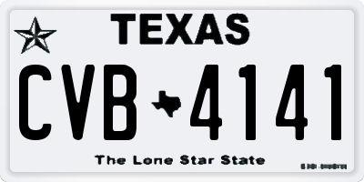 TX license plate CVB4141