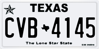 TX license plate CVB4145