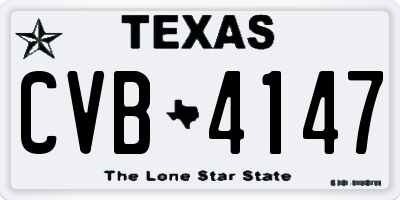 TX license plate CVB4147