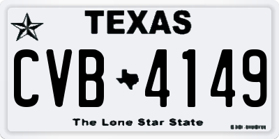 TX license plate CVB4149