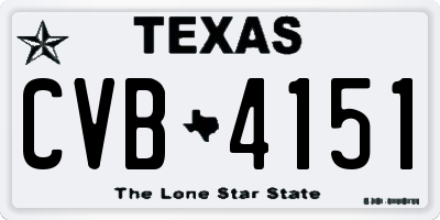TX license plate CVB4151