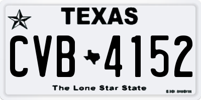 TX license plate CVB4152