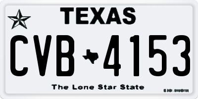 TX license plate CVB4153