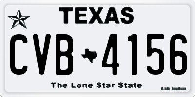 TX license plate CVB4156