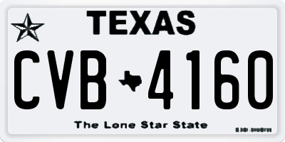 TX license plate CVB4160