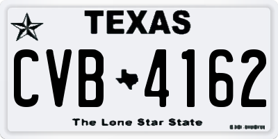 TX license plate CVB4162