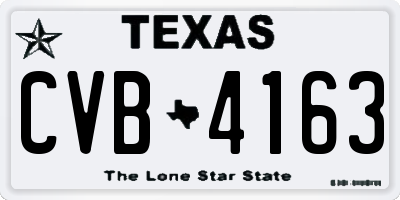 TX license plate CVB4163
